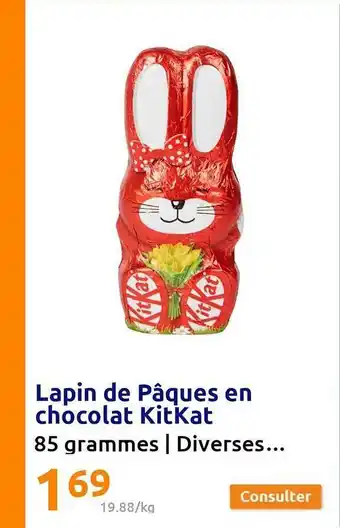 Action Lapin de pâques en chocolat kit kat offre