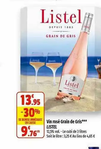 Coccinelle Express Vin rosé grain de gris listel offre