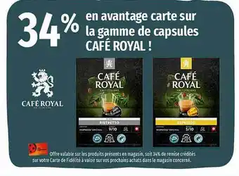 Coccinelle Supermarché La gamme de capsules café royal ! offre