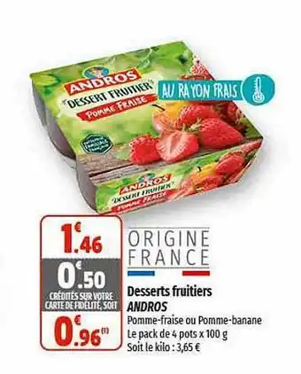 Desserts fruitiers andros
