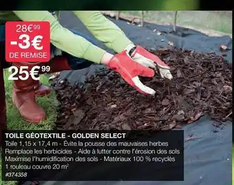 Costco Toile géotextile - golden select offre