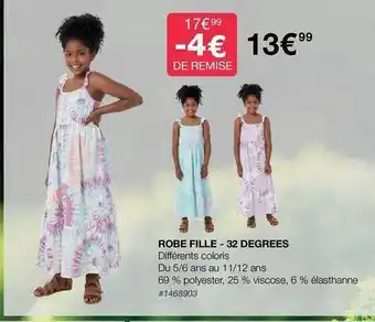 Costco Robe fille - 32 degrées offre