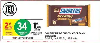 Intermarché Hyper Confiserie de chocolat creamy snickers offre