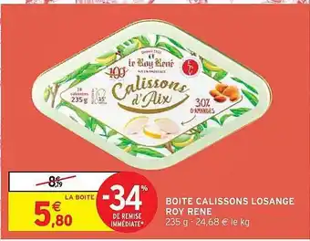 Boîte calissons losange roy rené