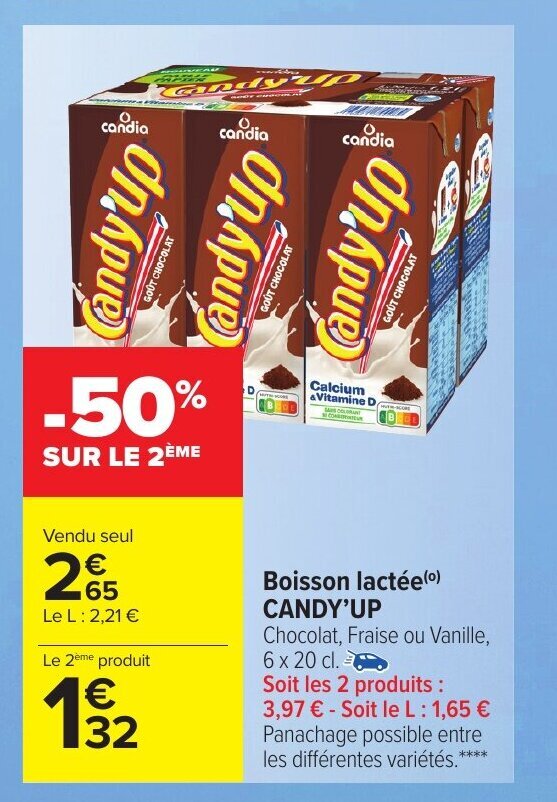 Promo Boisson lactée CANDY'UP chez Carrefour Market