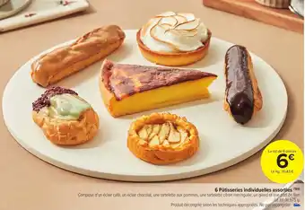 Carrefour Market 6 pâtisseries individuelles assorties offre