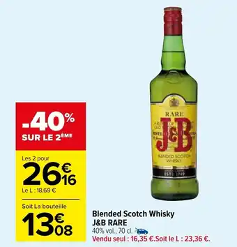 Carrefour Market Blended scotch whisky J&B RARE offre