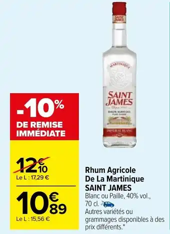 Carrefour Market Rhum agricole de la martinique SAINT JAMES offre