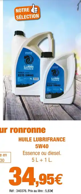 Huile lubrifrance 5W40