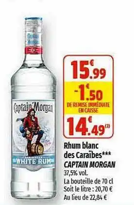 Coccinelle Express Rhum blanc des caraïbes captain morgan offre