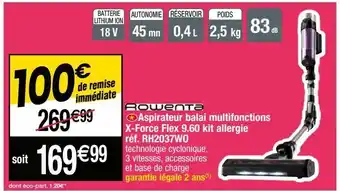 Cora x Carrefour Aspirateur balai rowenta offre