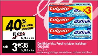 Cora x Carrefour Dentifrice colgate offre