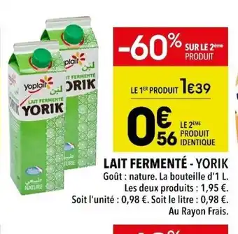Supeco Lait fermente yorik offre