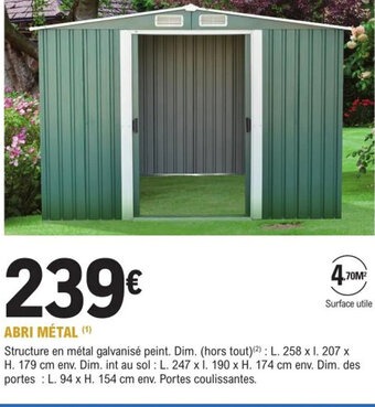 E.Leclerc Jardi Abri metal offre