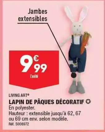 ALDI Lapin de pâques décoratif living art offre