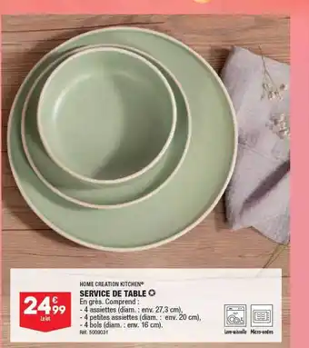 ALDI Service de table home création kitchen offre