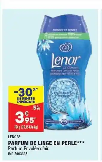 ALDI Parfum de linge en perle lenor offre