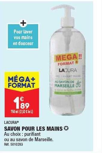 ALDI Savon pour les mains lacura offre
