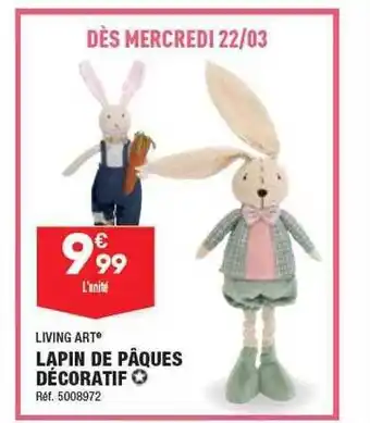 ALDI Lapin de pâques décoratif living art offre
