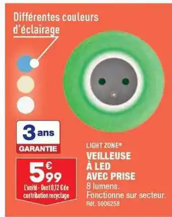 ALDI Veilleuse à led avec prise light zone offre