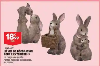 ALDI Lièvre de décoration pour l'extérieur living art offre