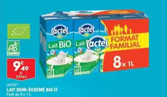 ALDI Lait demi-écrémé bio lactel offre