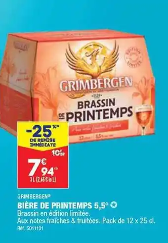 ALDI Bière de printemps 5,5° grimbergen offre