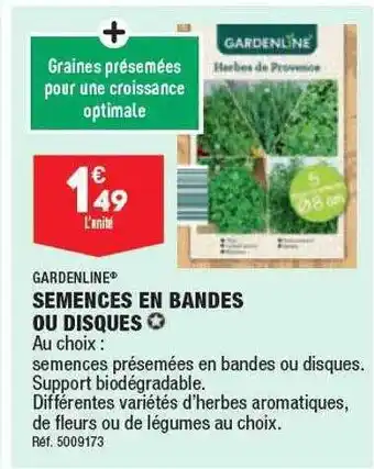 ALDI Semences en bandes ou disques gardenline offre