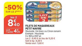Bi1 Filets de maquereaux petit navire offre