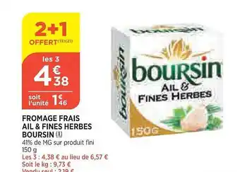 Bi1 Fromage frais ail & fines herbes boursin offre