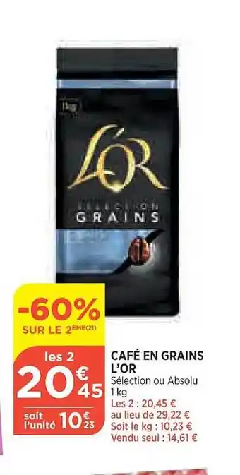 Bi1 Café en grains l'or offre