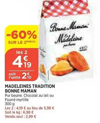 Bi1 Madeleines tradition bonne maman offre