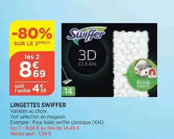 Bi1 Lingettes swiffer offre