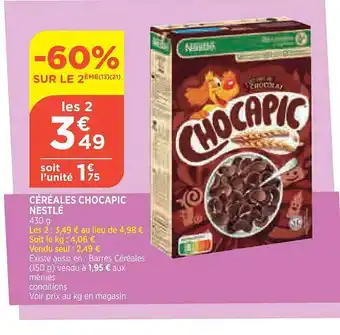 Bi1 Céréales chocapic nestlé offre