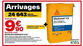 Brico Dépôt Mortier colle sikaceram c2 25 kg sika offre