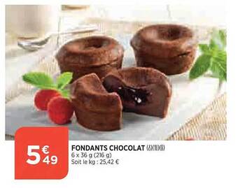 Bi1 Fondants chocolat offre