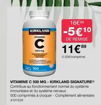 Costco Vitamine c 500 mg - kirkland signature offre