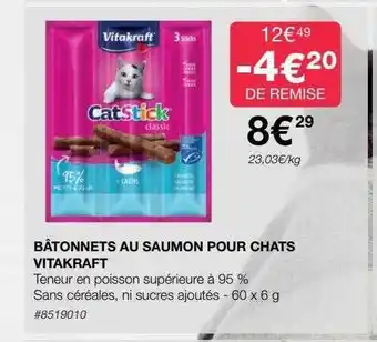 Costco Bâtonnets au saumon pour chats vitakraft offre