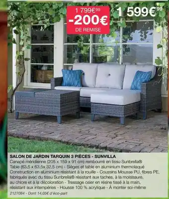 Costco Salon de jardin tarquin 3 pièces - sunvilla offre