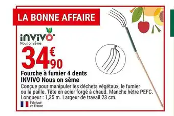 Gamm vert Fourche à fumier 4 dents invivo nous on sème offre