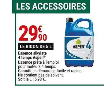 Gamm vert Essence alkylate 4 temps aspen offre