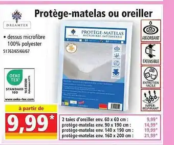 Norma Protège-matelas ou oreiller dreamtex offre