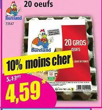 Norma 20 œufs bureland offre