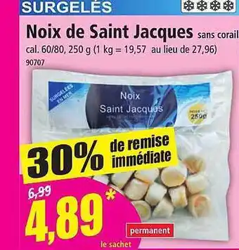Norma Noix de saint jacques sans corail offre
