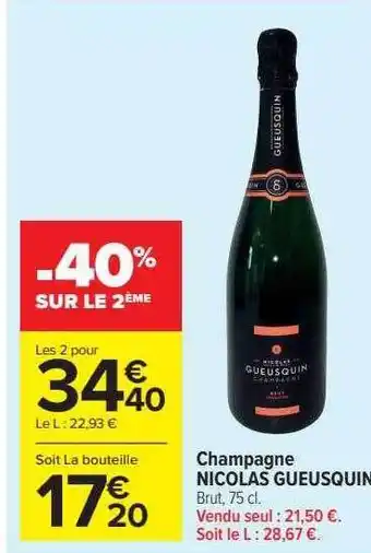 Carrefour Market Champagne nicolas gueusquin offre