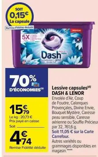 Lessive capsules dash & lenor