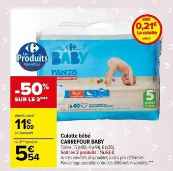 Carrefour Market Culotte bébé carrefour baby offre