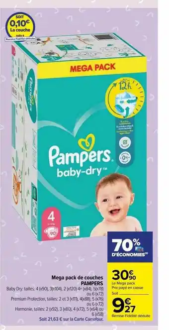 Méga pack de couches pampers