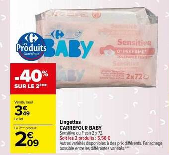 Carrefour Market Lingettes carrefour baby offre