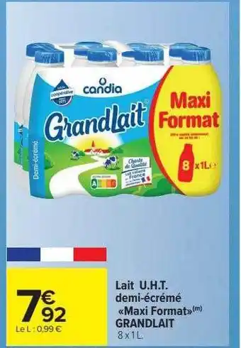 Carrefour Market Lait u.h.t. demi-écrémé «maxi format» grand lait offre